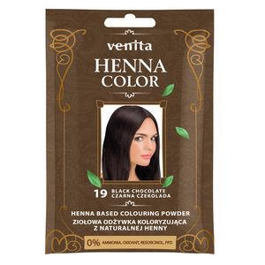 VENITA_Henna Color ziołowa odżywka koloryzująca z naturalnej henny 19 Czarna Czekolada 25g