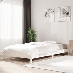 Hommie Einzelbett - Skandinavisch Design - Stapelbett Weiß 80x200 cm Massivholz Kiefer - 206,5 x 86,5 x 22 cm