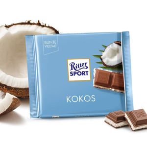 Ritter Sport Kokos mit knackigen Kokosraspeln Kokos Milchfüllung 100g