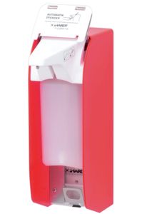 IMP ingo-man plus Touchless Spender Desinfektionsmittel Seife Lotion Farbvarianten Ophardt , Farbe:Rot, Ausführung:recycelbare DHP Einwegpumpe aus Kunststoff