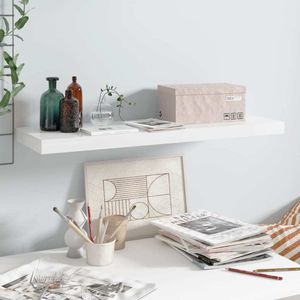 vidaXL Schweberegal Hochglanz-Weiß 80x23,5x3,8 cm MDF