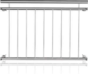Sessamen-LP Französischer Balkon Edelstahl Geländer 128 x 90 cm Terrassengeländer mit 9 Füllstäben, Balkongeländer Stabgeländer Balkonbrüstung Balkongitter Fenstergeländer Außen Fenstergitter Fensterschutz