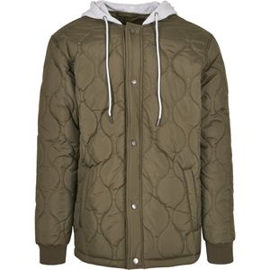 Bunda Urban Classics Quilted Hooded Jacket dark olive - L