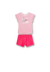Sanetta Mädchen Schlafanzug Set - kurz, Kinder, 2-tlg., Gestreift, 98-140 Pink/Weiß/Gestreift 104 (3 Jahre)