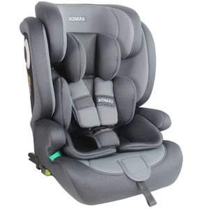 XOMAX Kindersitz ISOFIX Gruppe 1/2/3 (9-36 kg) | i-Size ECE R129  | Höhenverstellbar | Mitwachsend | 5-Punkt-Gurt | Abnehmbarer & Waschbarer Bezug |,Farbe:Anthrazit/Grau