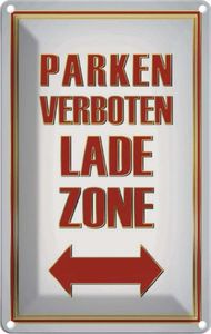 vianmo Blechschild 20x30 cm gewölbt Warnung Parken verboten Ladezone