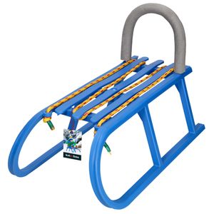 KOTARBAU® Kinderschlitten mit Rückenlehne und Zugseil 30 x 60 x 40 cm Blau Schneerutscher Erwachsene Plastik Schlitten Kinder Schlittenlehne