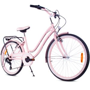 Dievčenský bicykel 24 palcov pre sväté prijímanie s SHIMANO 7-rýchlostným srdcovým bicyklom ružovej farby