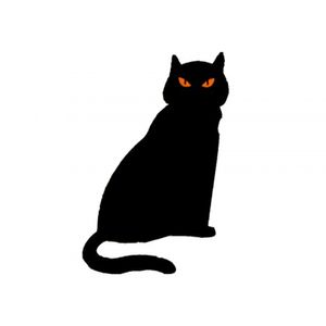 Gartenkatze Scarer Halloween Dekoration Schwarze Katze Statue Katze Abstoßungsmittel Abschreckungsmittel-B