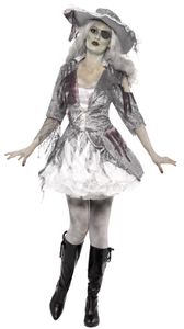 Halloween Damen Kostüm Geisterpiratin Zombie Piratin Geist XS