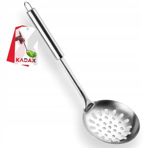 KADAX Schaumlöffel aus Edelstahl ”Naset”, Küchensiebe, Schaumkelle für Kochen, Silber, 11 cm