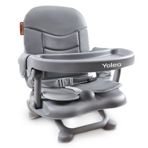 YOLEO Hochstuhl für Kleinkinder Klappbarer Baby Boostersitz Verstellbar zum Füttern Esstisch Outdoor Aktivitäten von 6-36 Monaten Babystuhl PP Grau