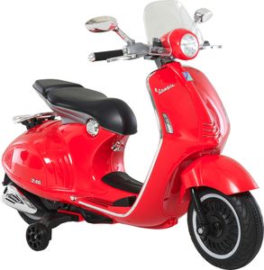 HOMCOM Kinder Elektro-Motorrad, 6V Kindermotorrad mit Scheinwerfer, Musik, Vor- und Rückwärtsgang, Trainingsräder, 30 kg belastbar, Elektromotorrad für 3-6 Jahre Kinder, Rot