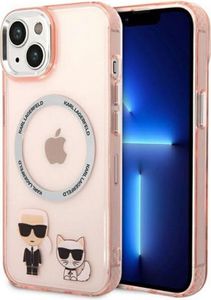 Karl Lagerfeld Karl & Choupette Aluminium MagSafe - Kryt na iPhone 14 (růžový)