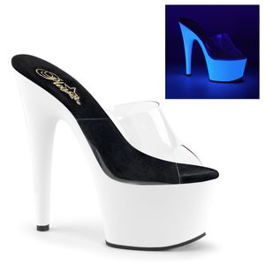 ADORE-701UV Damen Slipper von Pleaser, Transparent EU 38, US 8