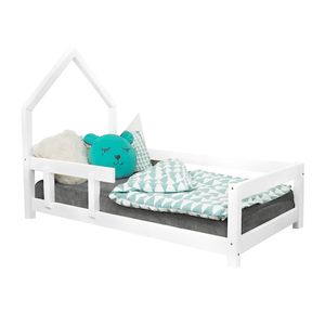 Benlemi Dětská postel domeček POPPI s bočnicí vlevo 140x200 cm Bílá