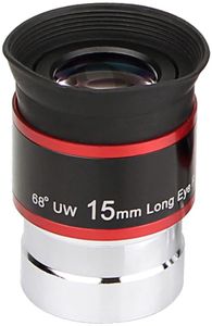 Svbony Okular 1,25", Ultraweitwinkel Okular 15mm, Aluminiumlegierungskörper FMC 68 Grad Okular für Teleskop Zubehör