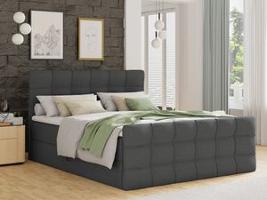 Boxspringbett Best Lux mit Fußteil, 2 Bettkästen, Bonell-Matratze und Topper (Dunkelgrau (Inari 94), 180 x 200 cm) Boxspringbett Best Lux mit Fußteil, 2 Bettkästen, Bonell-Matratze und Topper (Dunkelgrau (Inari 94), 180 x 200 cm)