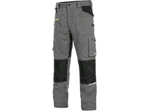 Pánské montérkové kalhoty CXS STRETCH, světle šedé-černé, zkrácené - 56