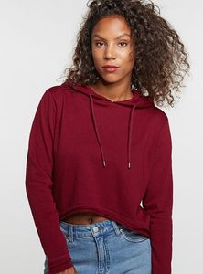 Urban Classics Damen Hoodie Ladies Cropped Terry Hoody Burgundy-M