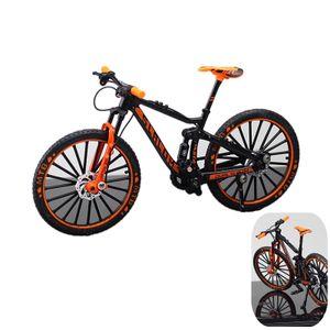 Schwarz Orange Mini Finger Double Bar Mountainbikes Downhill Simulation Fahrrad Modell 1:10 Legierung Fahrrad Spielzeug Ornamente-Downhill Mountainbike
