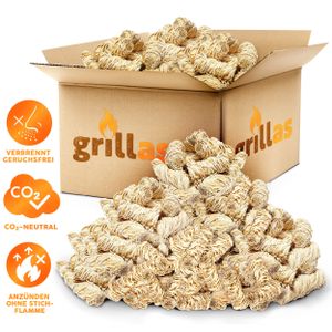 grillas® BIO Anzünder 3 kg Kaminanzünder Holzwolle Grillanzünder Holz Feueranzünder