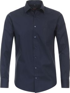 REDMOND Herren Businesshemd Langarm Kent Slim-Fit Popeline Marine L