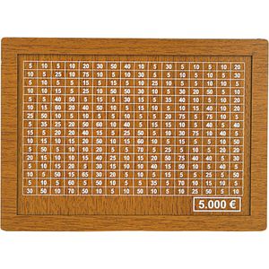 Spardose Holz Sparbüchse SparBox mit Sparziel und Zahlen zum ankreuzen Holzkiste Sparbüchse für Kinder (5000€)