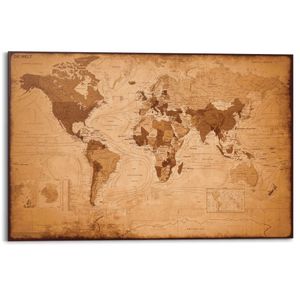 Wandbild Deco Panel Weltkarte Vintage - Landkarte - Kontinente