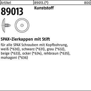 SPAX Kunststoff-Abdeckkappen für SPAX mit Kopflochbohrung, schwarz, 500 Stück