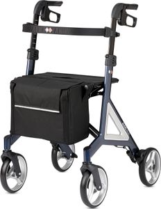 Bischoff & Bischoff Alevo Alu Rollator, faltbar – Leichtgewicht-Rollator für drinnen und draußen, Gehwagen mit stabilem Sitz und abnehmbarer Tasche