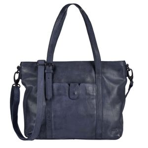 Bear Design Damen Tasche 37x27cm Ledertasche Shopper DIEDE Schultertasche Leder blau CL36739-blue