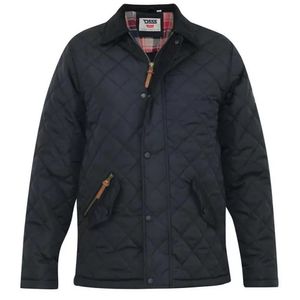 Duke - "Matias D555" Steppjacke Kragen aus Cord für Herren DC480 (M) (Schwarz)