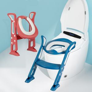 KAHOO Kinder-WC-Sitz Toilettentrainer mit Treppe & Griffe, höhenverstellbar, Blau