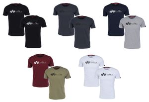 Alpha Industries Herren 2er-Pack Label Grafik T-Shirt, Schwarz M