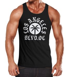 Herren Tank-Top Herren T-Shirt Los Angeles BLVD Boulevard Underground Tattoo Palme Fashion Streetstyle Muskelshirt Neverless® schwarz 3XL