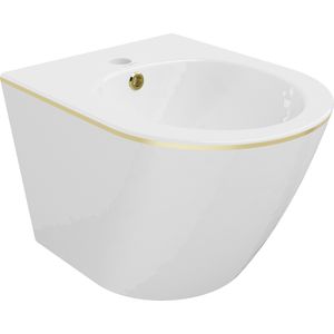 Mexen Lena bidet wiszący, biały/złoty linia - 35224805