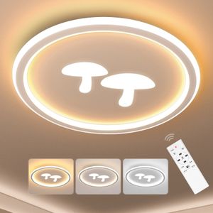 32W Pilz Design LED Deckenleuchte Dimmbar Ultraflach Deckenlampe mit Fernbedienung Wohnzimmer Flurlampe