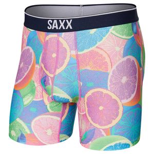 Herren Sportunterhose SAXX VOLT Boxer Brief mit leuchtenden Zitrusfrüchten - S