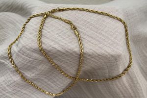 Halskette Gliederkette Gold Twisted Rope Chain 40cm