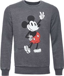 Recovered Sweatshirt Disney Mickey Peace Pose im zeitlosen Design Grey L
