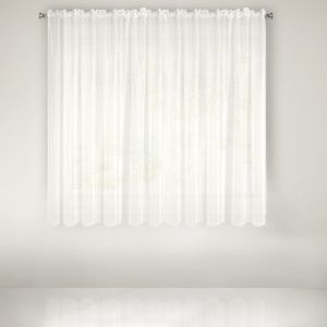 Design 91, Hotová záclona s riasiacou páskou - Lucy krémová hladká, š. 3 m x d. 1,6 m