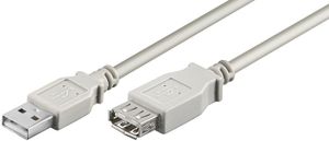 Microconnect USB 2.0 A-A 3m M-F - Kabel USB (3 m, USB A, USB A, 2.0, męski/żeński, szary)