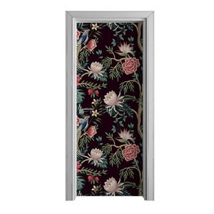 Tür Selbstklebende 80x210 cm Türfolie Türtapete Klebefolie - Gartenbaum Blume Vogel