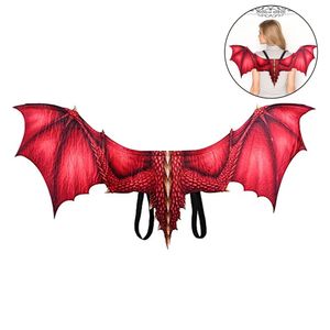 Halloween drachenflügel Drachen Cosplay kostüm zubehör vlies drachenflügel Prop für Erwachsene (rot)