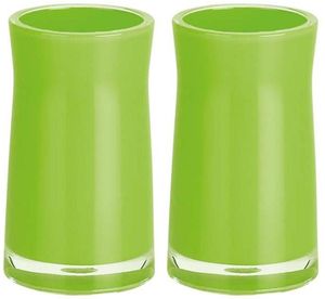 Spirella Zahnputzbecher Zahnbürstenhalter 2-er Set Sydney 7 x 12 cm Grün Spirella Zahnputzbecher Zahnbürstenhalter 2-er Set Sydney 7 x 12 cm Grün