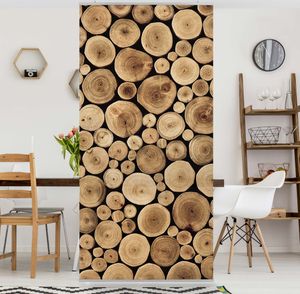 Raumteiler - Homey Firewood 250x120cm, Aufhängung:ohne Halterung