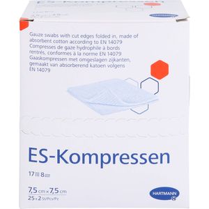 Hartmann ES-Kompressen steril 8- lagig 25 x 2 Stück 7,5 x 7,5 cm