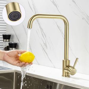 Lonheo Küchenarmatur Hochdruck golden Wasserhahn Küche 360° Schwenkbar Mischbatterie Einhebelmischer Edelstahl Spültischarmatur