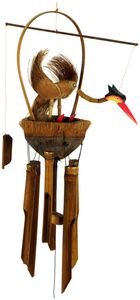 Exotisches Bambus Klangspiel - Vogel Windspiel, Braun, 70*38*16 cm, Windspiele & Klangspiele